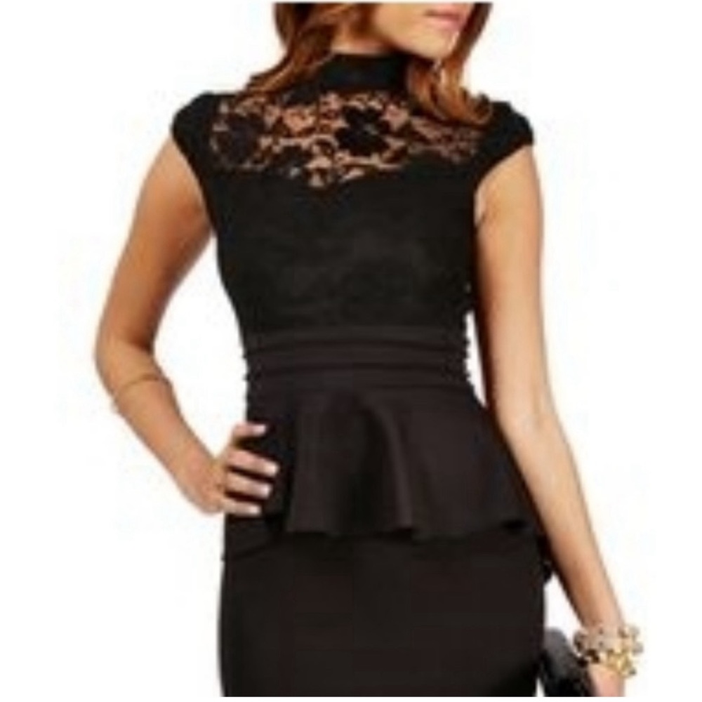 Peplum Bodycon Mini Dress - Size Small